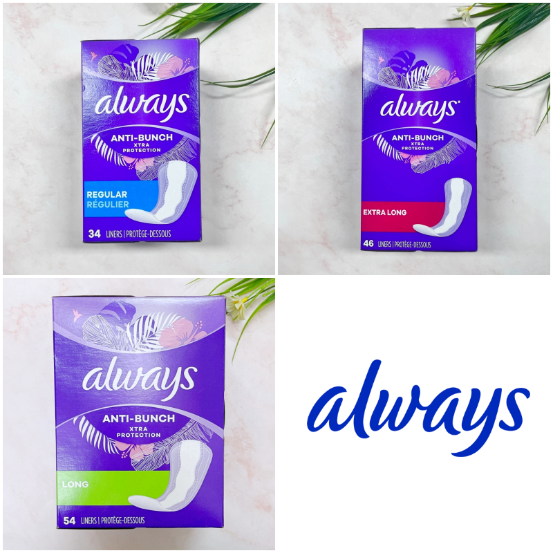 [Always®] Anti-Bunch Xtra Protection Daily Liners แผ่นอนามัย ผ้าอนามัย ไม่มีปีก ปราศจากน้ำหอม