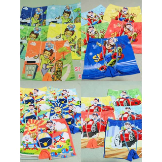 กางเกงในเด็กผู้ชาย ยกแพ็ค 10 ตัว แบบมีขา คละสี ลายเท่ ผ้าดี