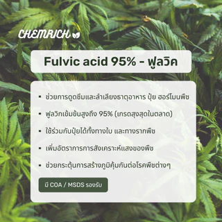 500G/1KG ฟูลวิค ฟูลวิคแอซิดผง 95% ช่วยดูดซึมสารอาหาร ปุ๋ย ฮอร์โมน ละลายน้ำดี ไม่มีตะกอน / Fulvic acid 95% - Chemrich