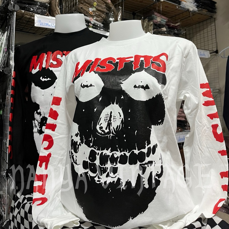 เสื้อแขนยาววินเทจ คอฟิต ลายมันส์ แขนจั้ม ลายมิดฟิดลายใหญ่ [M L]