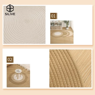 Silive Shop พรมฝ้าย carpet พรมทรงกลม ขนาด80/120/150 พรมปูห้องนอน #GD-A12