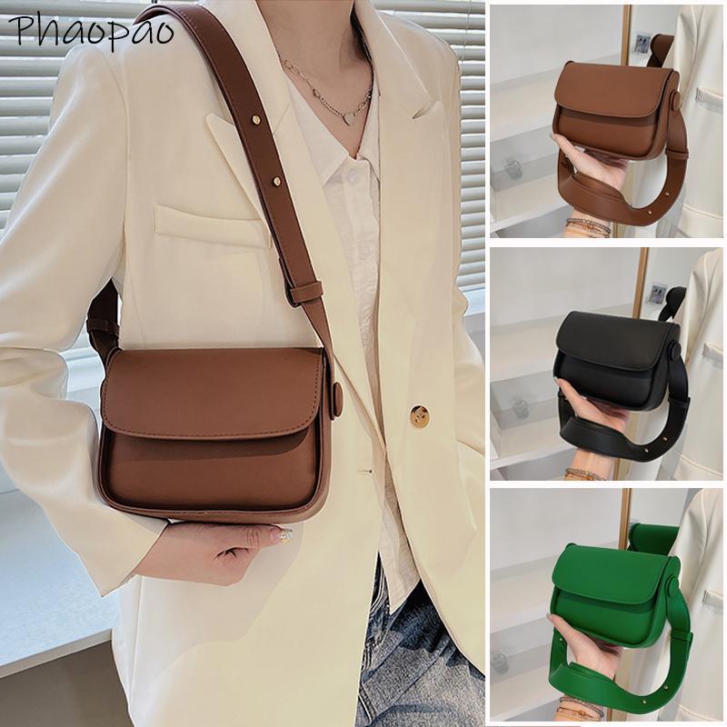 กระเป๋าแมสเซนเจอร์หนัง PU ที่มีสไตล์ สี่เหลี่ยมเล็ก ใส่โทรศัพท์ได้ วิธีปิดหัวเข็มขัดแม่เหล็ก