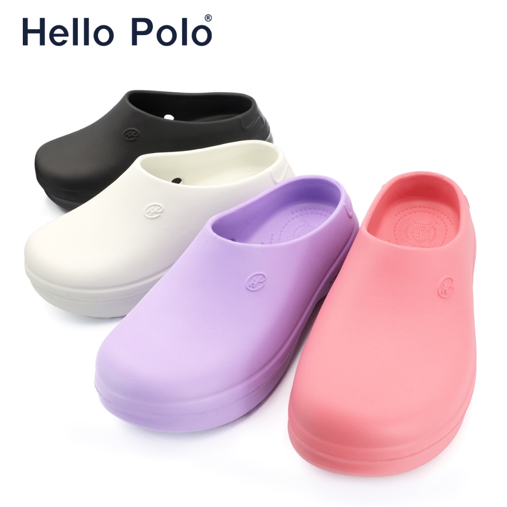 Hello Polo รองเท้าแตะ รองเท้าคัทชู EVA พื้นหนา พื้นนิ่ม กันลื่น แฟชั่นผู้หญิง เหมาะกับพยาบาล HP8009