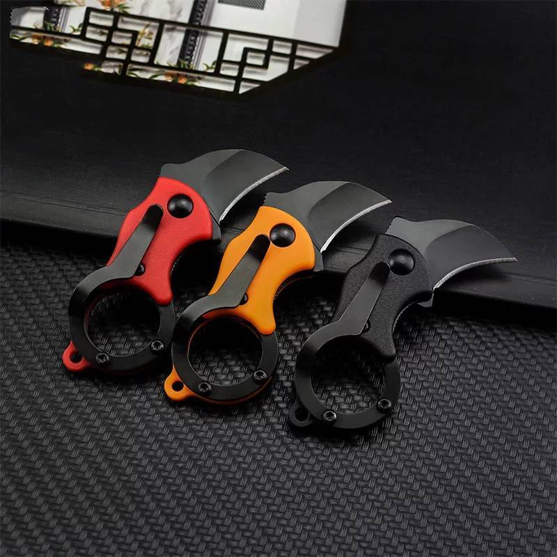 EDC พับได้ ขนาดเล็กพกพาง่าย เลือกสีได้ สีดำ สีแดง สีส้ม แถมฟรีสร้อยคอ วัสดุ เหล็ก3cr13mov ร้านในไทย