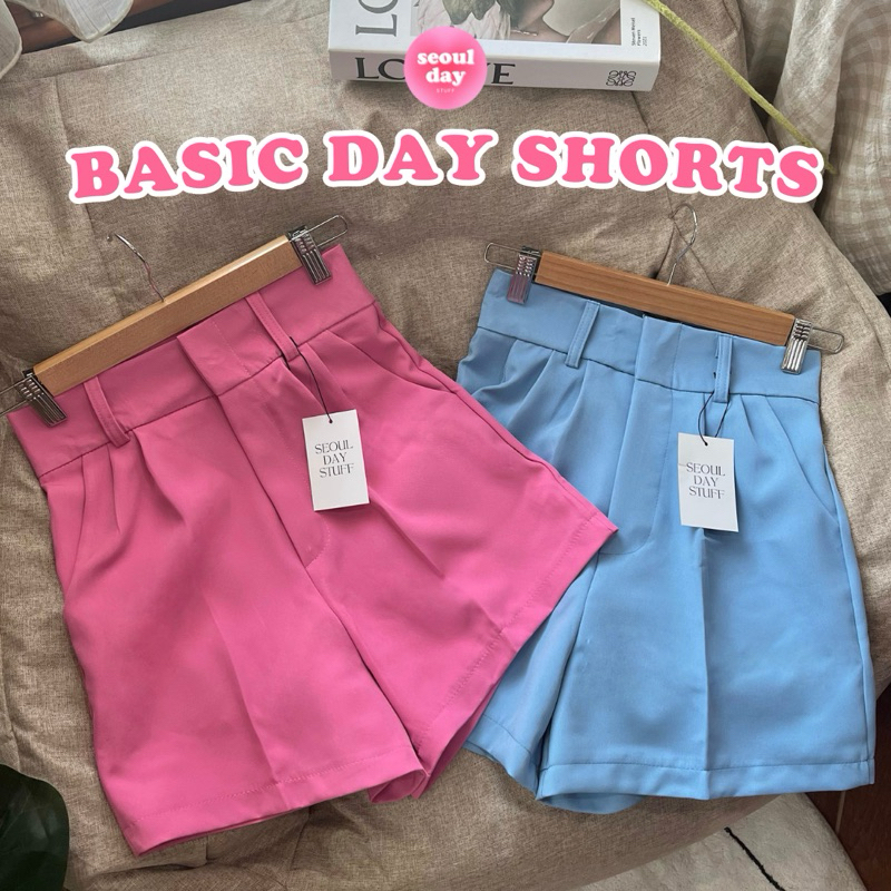 ไซส์ XS-4XL / seoulday_stuff◆(BDS013) Basic Day Shorts กางเกงขาสั้นสีฟ้าอ่อน สีน่ารักละมุนมาก เก็บพุง เก็บก้นดีมาก ผ้าดี
