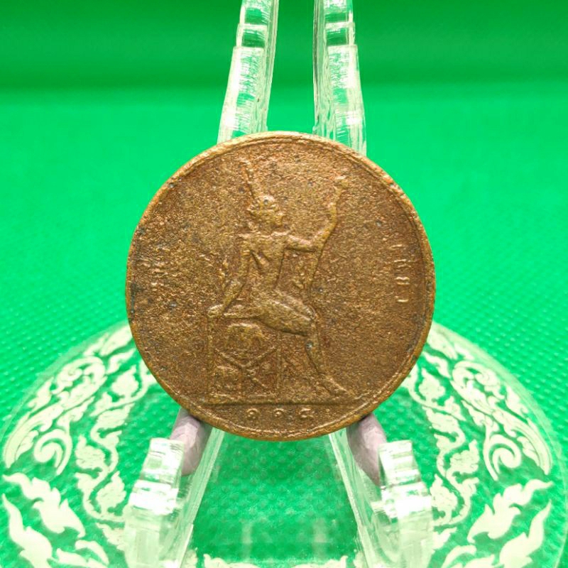 เหรียญสมัยรัชกาลที่5ร.ศ.114หนึ่งเซี้ยวเหรียญเก่าน่าสะสมเนื้อทองแดงผ่านการใช้อายุเป็นร้อยๆปีเป็นของที่ระลึกแท้