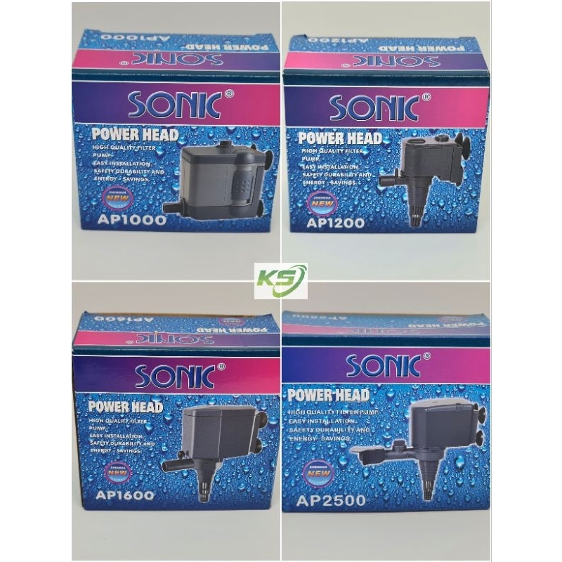 ปั้มน้ำตู้ปลา ปั้มน้ำบ่อปลา ปั้มน้ำพุ น้ำล้น sonic AP1000  AP1200  AP1600  AP2500