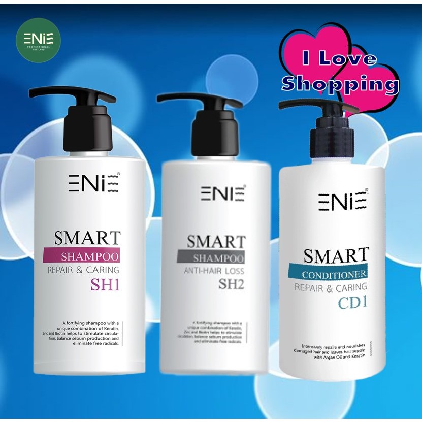 Enie Smart Shampoo Repair & Caring SH1/Anti-Hair Loss SH2/Conditioner Repair & Caring CD1 320 ml สำห