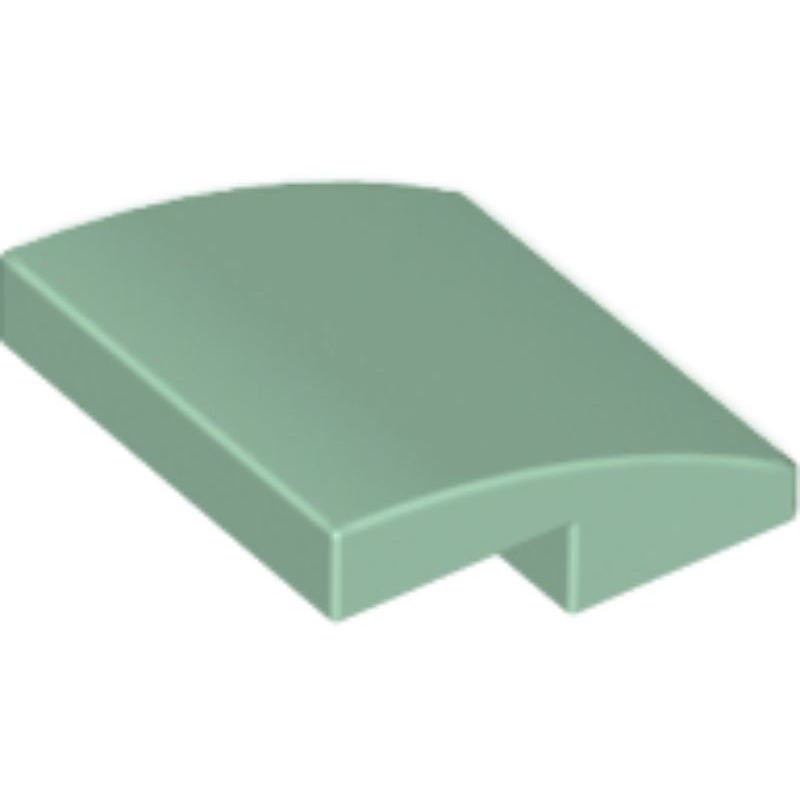 Lego Part - Slope, Curved 2 x 2 รหัส 15068 color sand green อะไหล่เลโก้ชิ้นส่วนทำหลังคา ส่วนโค้งลาดเ