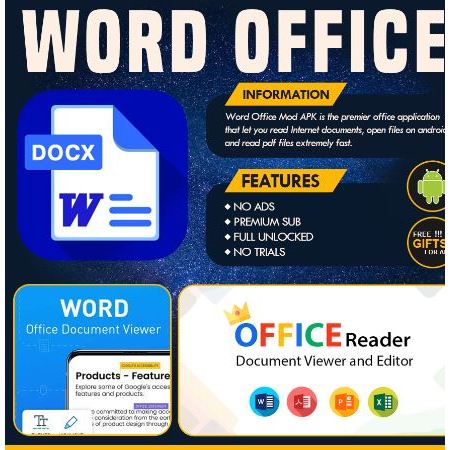 Word Office MOD APK for Android🔥 Lifetime Premium | Modded to Pro Feature