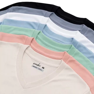 SENDAI เสื้อยืด เสื้อคอวี UNISEX ไม่ย้วย ยับยาก ไม่ต้องรีด