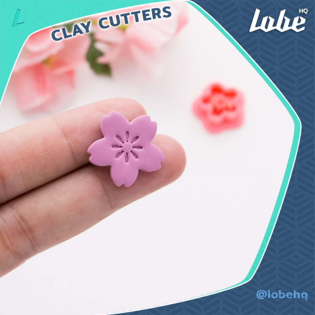 Lobehq Sakura Flower Shape C Polymer Clay Cutter / แม่พิมพ์กดดินโพลิเมอร์รูปทรงดอกซากุระ C