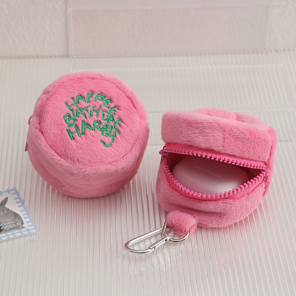(พร้อมส่ง🎂) Korean mini plush cosmetic bag กระเป๋าเครื่องสำอางค์ ขนาดพกพา - รูปที่ 3