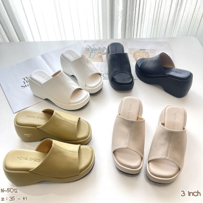 Niwa shoes รองเท้าเสริมส้น รหัสสินค้า N-5012 รองเท้สส้นโอ่ง สูง 3 นิ้ว