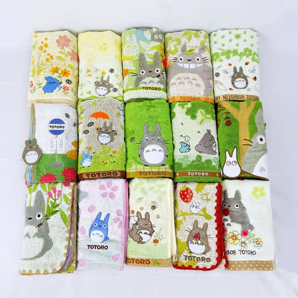 พร้อมส่ง!! ผ้าขนหนู 35 cm*80 cm ขนนุ่ม ลายน่ารัก ภูติพิทักษ์ป่า & แม่มดน้อย ผลิตจากคอตตอน 100%
