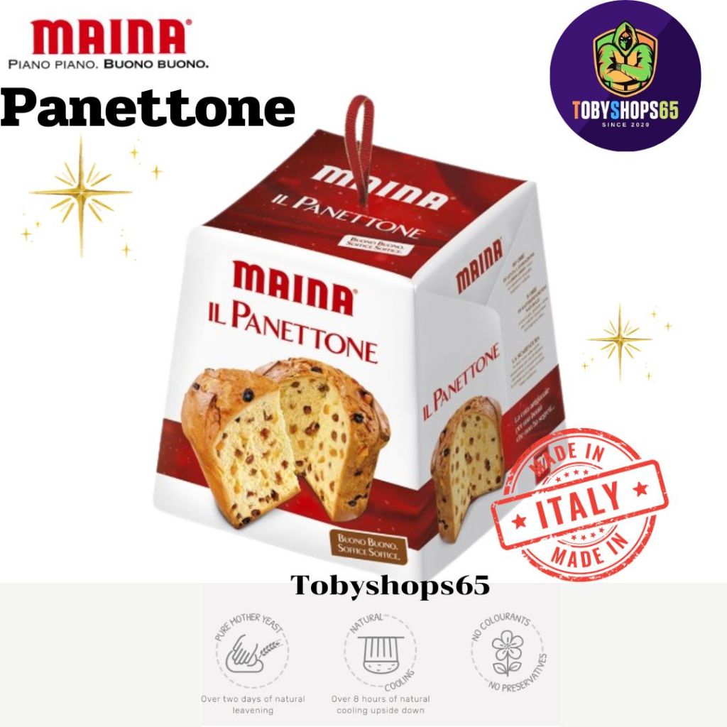 ไมย์น่า พาเนโทเน่ Maina Panettone ขนมปังลูกเกด เค้กคริสมาสต์ ของขวัญให้ผู้ใหญ่ ของขวัญวันคริสมาส500ก