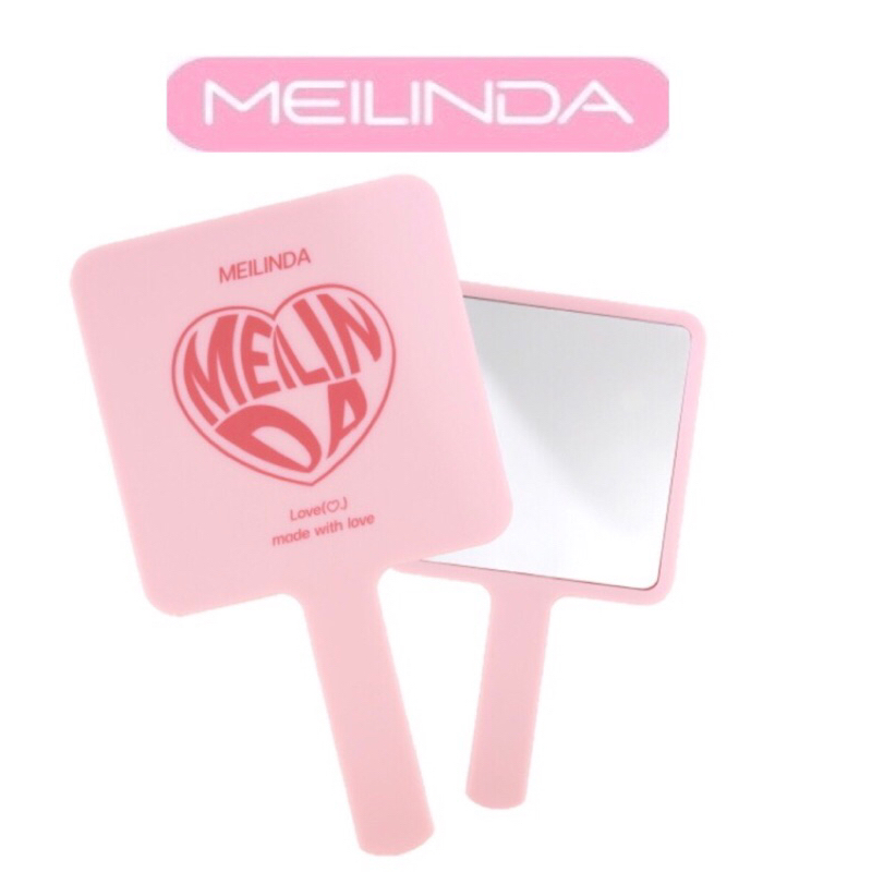 MEILINDA Love made with love Mirror (MC0524) กระจกแต่งหน้าแบบพกพา มีด้ามจับ ขนาด 9 x 16cm.