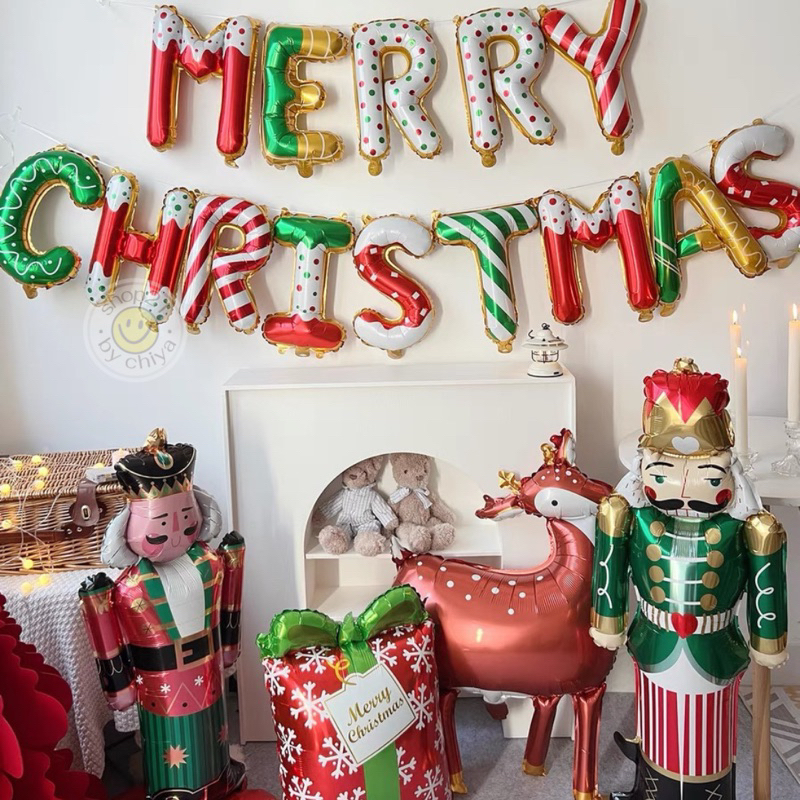 พร้อมส่ง • ลูกโป่งตกแต่ง Christmas ลูกโป่งคริสต์มาส