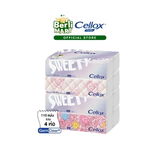 เซลล็อกซ์ พาสเทล ซอฟท์แพค 110 แผ่น แพ็ก 4 Cellox Pastel Softpack 110'S Pack.4 กระดาษเช็ดหน้า Facial Tissue