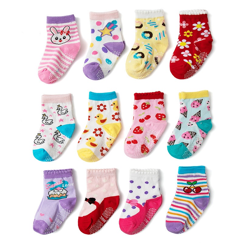 ShopAt.Two[SC-KB1109] ถุงเท้าเด็กกันลื่นเด็กผู้หญิง 12 แบบ พร้อมส่งในไทย