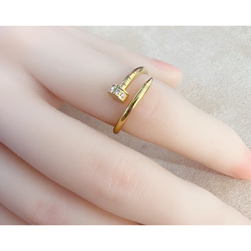 [#13] สินค้าขายดี⚡️ แหวนบาง แหวนเพชรแหวนตะปูรายหัวเพชรเส้นบาง ใส่ไม่ดำ