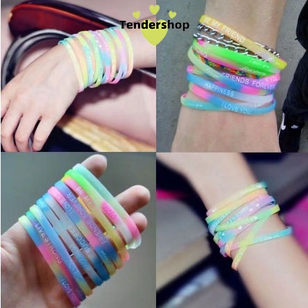 1บาท🔥สร้อยข้อมือเรืองแสง สุดเท่ ซิลิโคน  บาร์ปาร์ตี้ดิสโก้ เทศกาลดนตรี ปาร์ตี้ ผู้ชายและผู้หญิง-Tend
