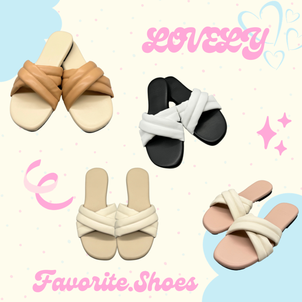 LOVELY ไซส์37-44 รองเท้าแตะ ทูโทน พื้นนุ่ม ใส่สบาย รองเท้าแตะผู้หญิง รองเท้าไซส์ใหญ่