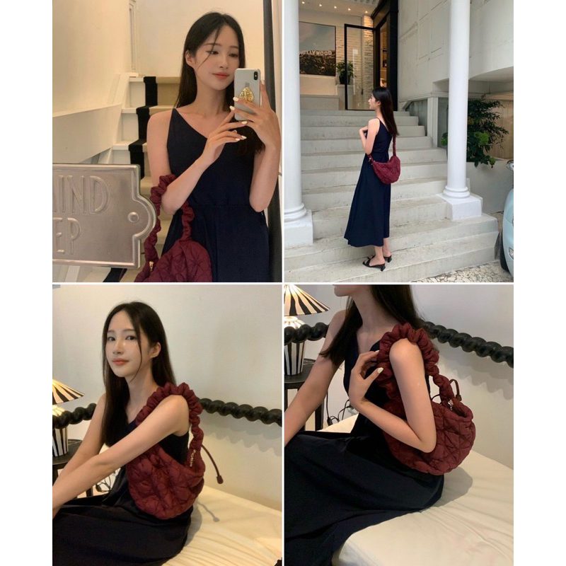 พร้อมส่ง📮 / Cozy M สี Burgundy / รุ่นฮิตมาก shop resale / กระเป๋าก้อนเมฆ