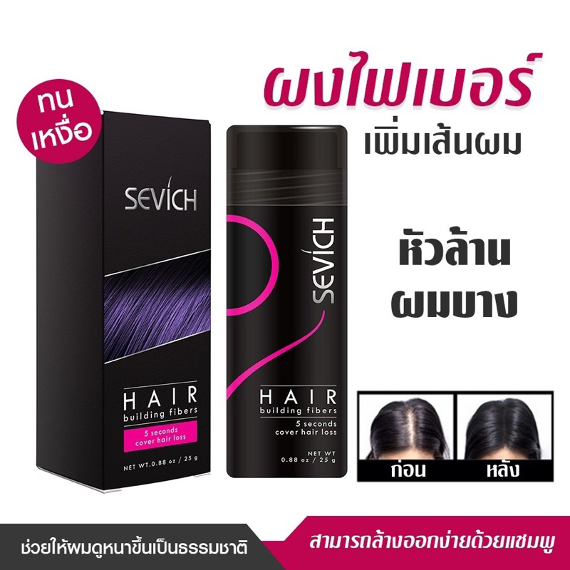ผงไฟเบอร์Sevich Hair Building Fiber  ปิดผมบาง ใช้ได้ทั้งชายและหญิง