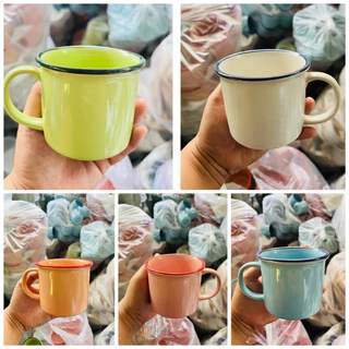 แก้วเซรามิค แก้วน้ำ เลียนแบบสังกะสีโบราณ สไตล์วินเทจ ขนาด 13 ออนซ์