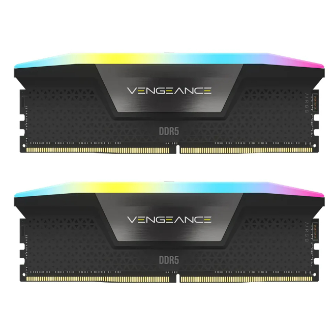 48GB (24GBx2) DDR5 7200MHz RAM (หน่วยความจำ) CORSAIR VENGEANCE RGB DDR5 (INTEL XMP) (BLACK) (CMH48GX