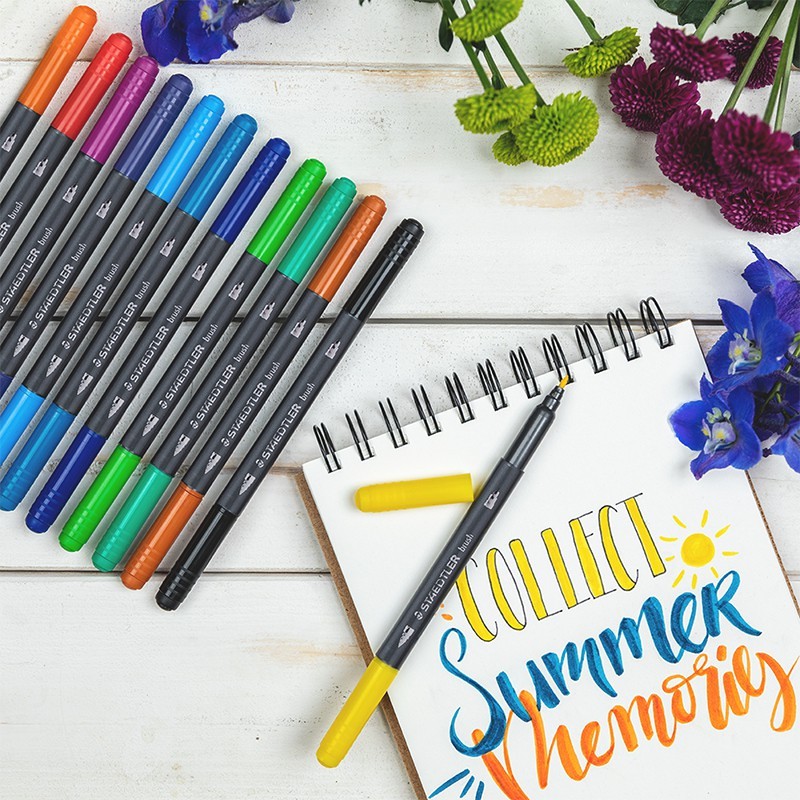 ปากกาเมจิ-หัวแปรง 2 หัว Staedtler รุ่น 3001 ครบ 36 เฉดสี (หัวพู่กัน)