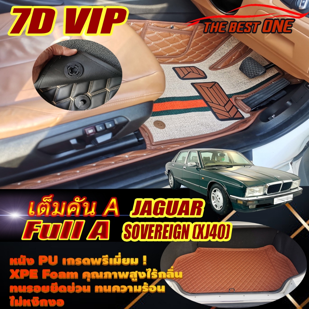 Jaguar Sovereign XJ40 1994-1997 Saloon Sedan (เต็มคันรวมท้ายรถA) พรมรถยนต์ Jaguar Sovereign XJ40พรม7