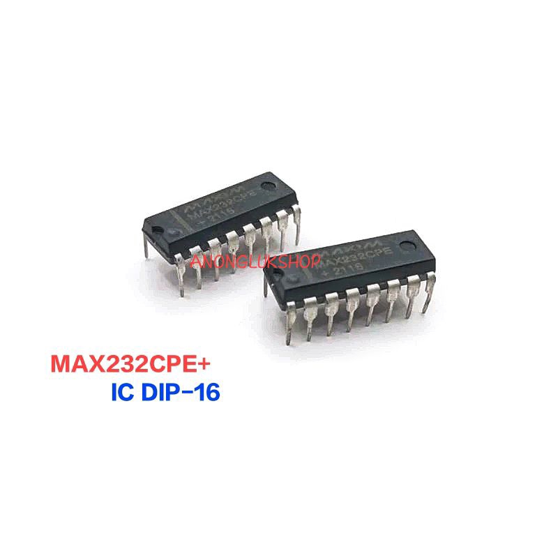 1ตัว 👉👉 MAX232CPE+ RS-232 Interface IC Multichannel RS-232 Drivers