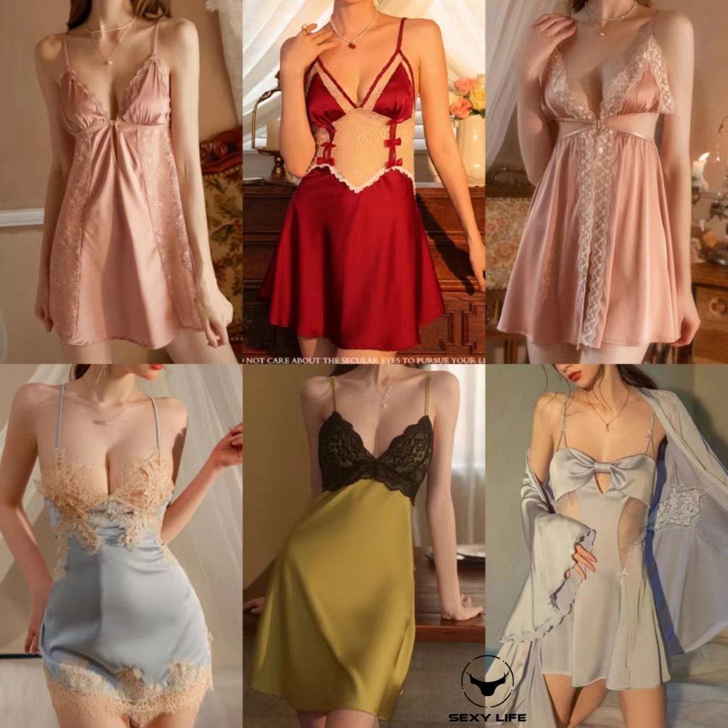 ชุดนอนไม่ได้นอน ชุดนอน เซ๊กซี่😍 ชุดนอนแบบกระโปรง👗ผ้าซาตินคุณภาพสูง👍 หลายสไตล์ 🚚ส่งไวจากไทย1-3วัน(新款）