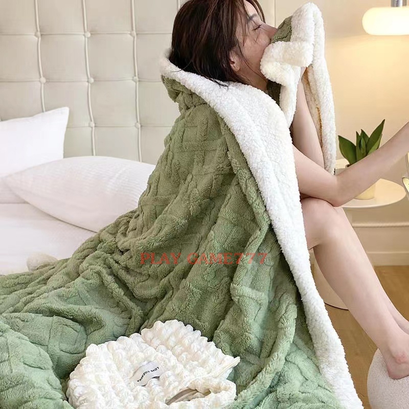 ผ้าห่มทอฟฟี่สไตล์นอร์ดิก กำมะหยี่สองด้านหนา ผ้าห่มขนแกะ มีหลายสไตล์ให้เลือก ผ้าห่ม 5/7ฟุต ผ้าห่มแคชเมียร์