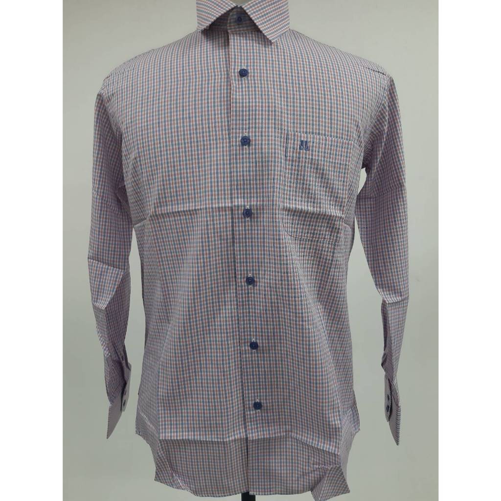 John Langford เสื้อเชิ้ตแขนยาว รุ่น  033-671S ลายสก็อดเล็ก