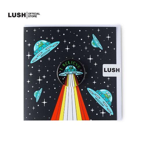 LUSH I BELIEVE GREETING CARD 150mm x 150mm, 100% recycled paper