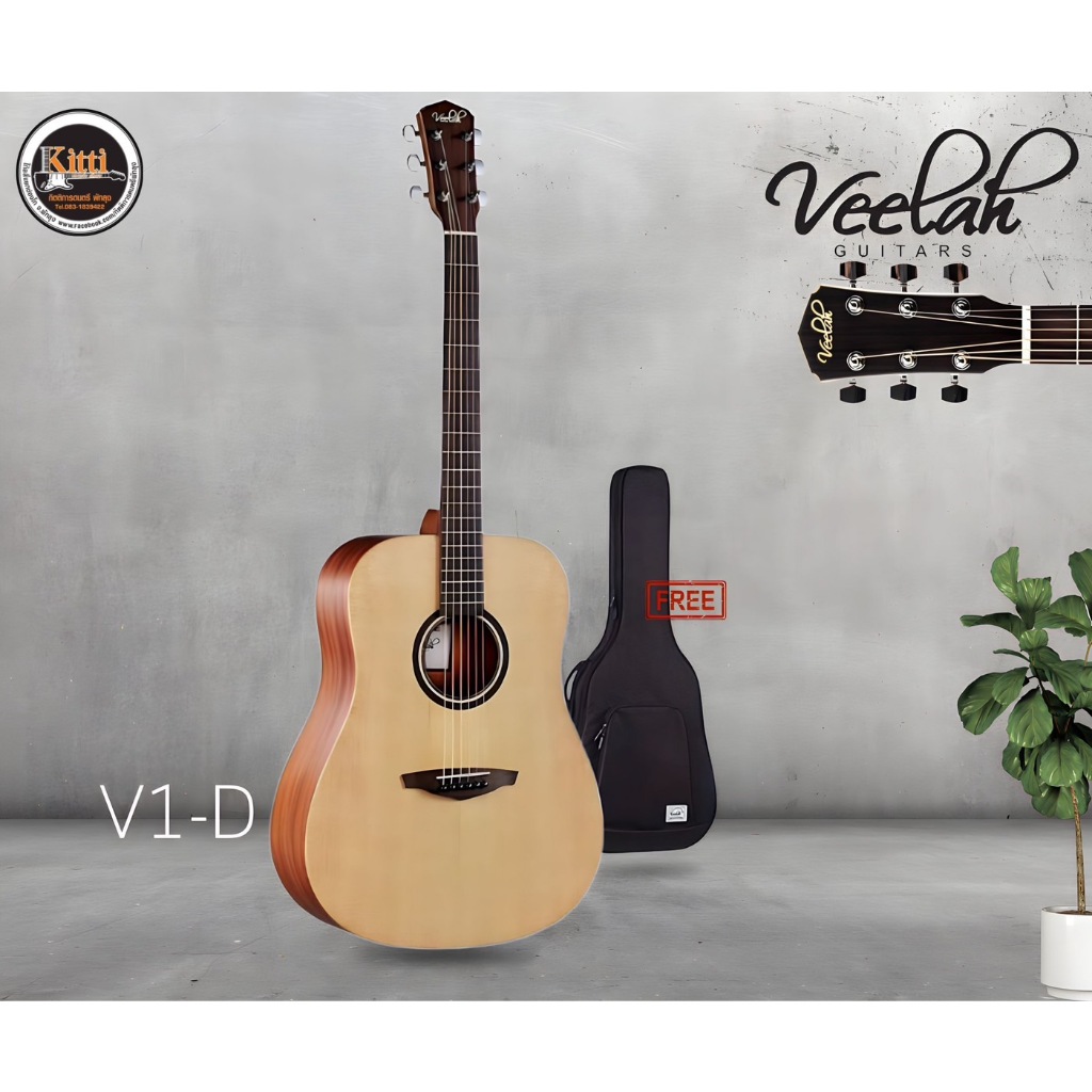 Veelah V1-D กีตาร์โปร่งไฟฟ้า Acoustic Guitar