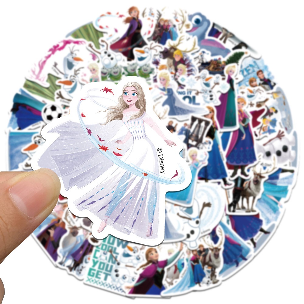 ✨พร้อมส่ง✨ของแท้ 100% disney sticker Frozen 50แผ่นโฟรเซ่น 2 พีวีซี กันน้ำ สติ๊กเกอร์