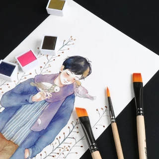 พู่กัน Giorgione 3 ด้าม / 5 ด้าม / 6 ด้าม (1 แพ็ค) พู่กันระบายสี พู่กันกลม พู่กันสีน้ำ สีอะคริลิค
