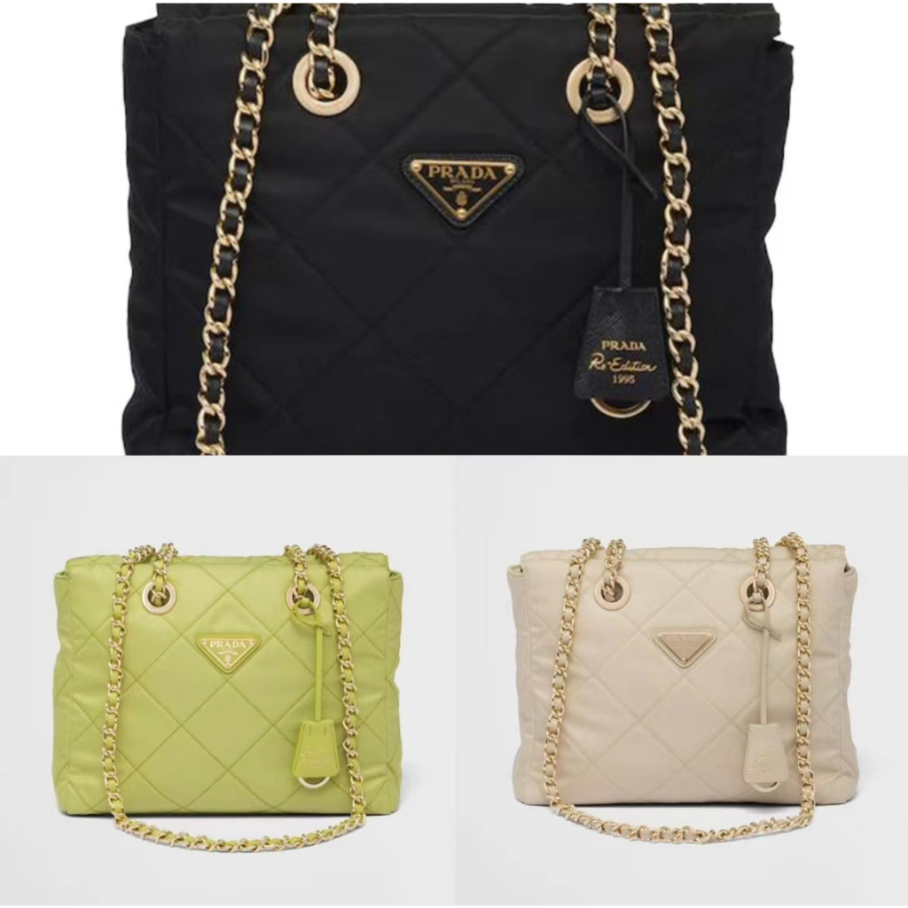Prada/Re-Edition/Chaîne/Tote bag/Crossbody bag/1BG468/แท้ 100%