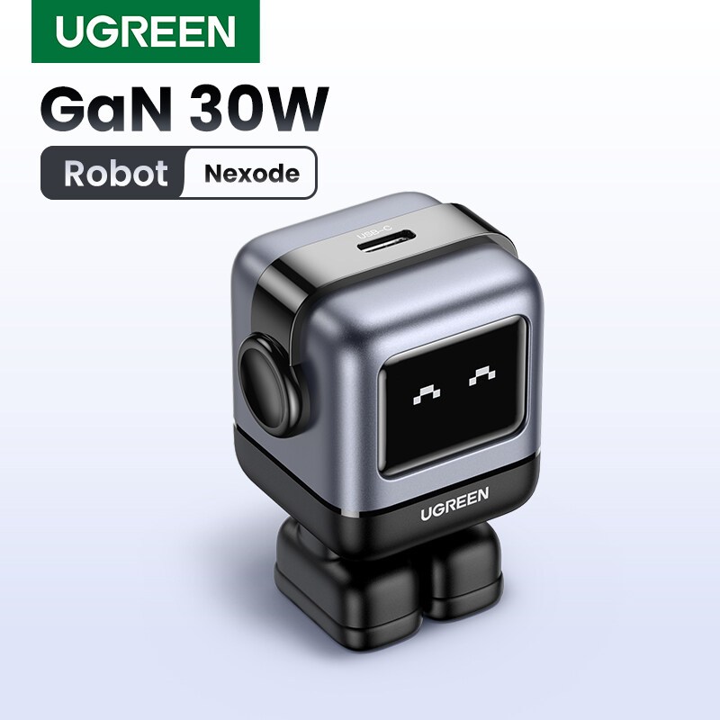 UGREEN รุ่น 15550 RoboGaN 30W USB C ที่ชาร์จหุ่นยนต์ขนาดเล็ก Nexode 1พอร์ต GaN