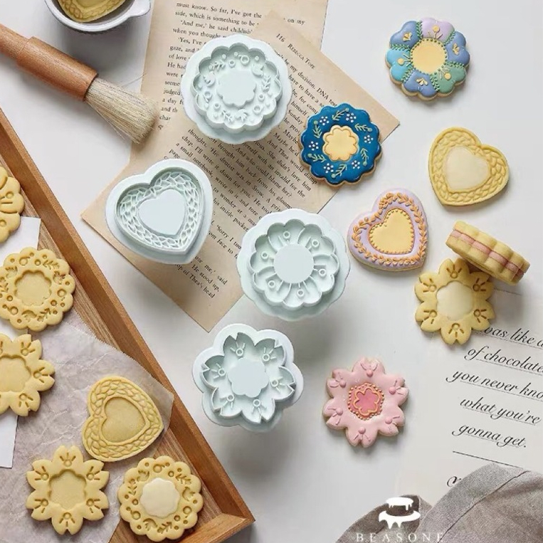 Flower cookie stamp 4 ลาย พิมพ์กดคุกกี้แยม แบรนด์ Amagour