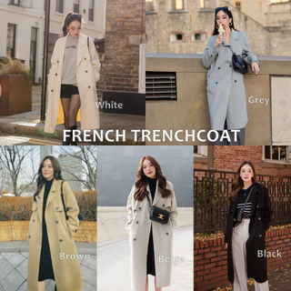 FRENCH trenchcoat ( เฟรนซ์ ) ผลิตจากผ้าวูลคุณภาพมากๆค่ะ ทรงสวย กันหนาวได้ถึงเลขตัวเดียวนะคะ