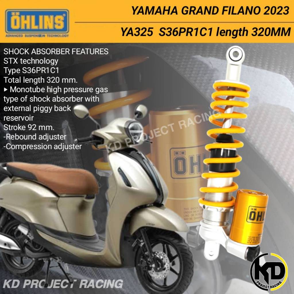 โช๊คหลัง Ohlins YA325 Yamaha Grand Filano 2023-25 (320mm)