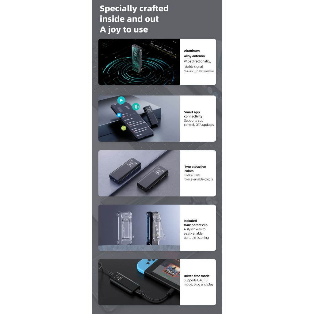 FiiO BTR15 DAC AMP จิ๋วไร้สาย สามารถใช้ Hires Wireless , DAC OTG , MQA ได้