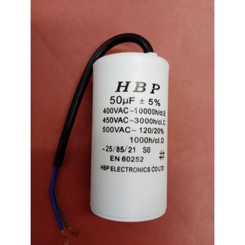 Motor Run Capacitor 50 uf + - 5% 450 Vac ขนาด 9.5x4.5 Cm สินค้าพร้อมส่ง