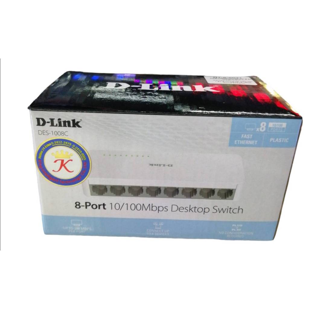HUB Switch  8 Port  D-Link # DES-1008C