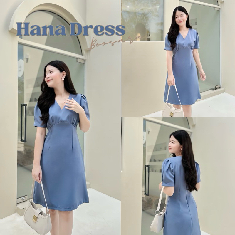 ซื้อ Hanaa Dress 🧡💌 [พร้อมส่ง] เดรสคอวีมีแขนใส่ออกงานหรือใส่ทำงานก็ได้